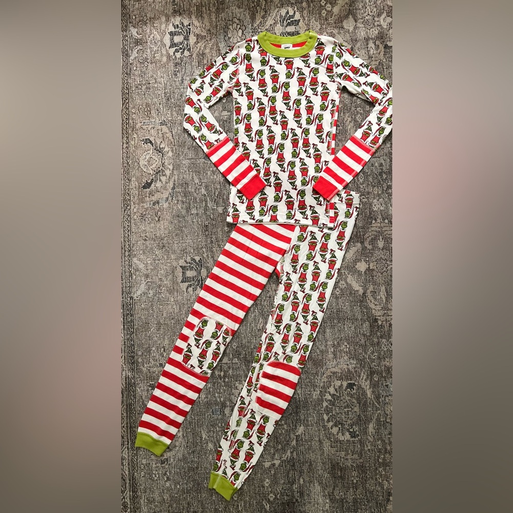 Hanna Andersson Dr. Seuss Grinch Long John Pajama organic cotton 12